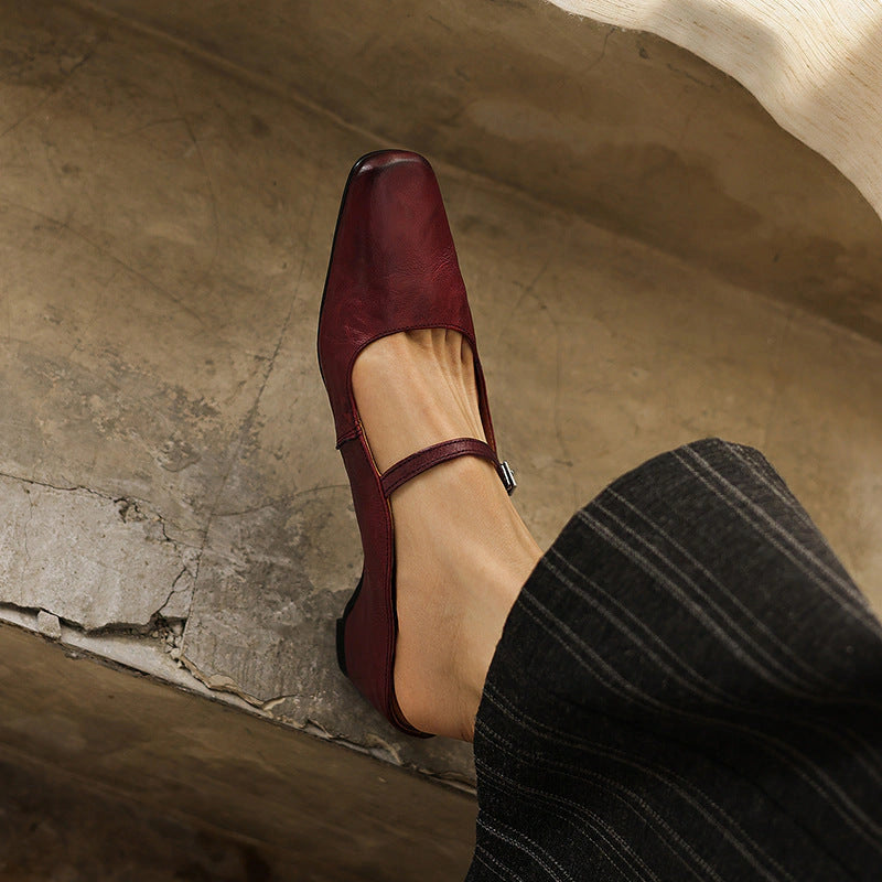 Amara Square-Toe Leather Mules