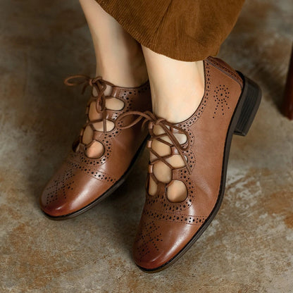 Ondine Brogue Leather Oxfords