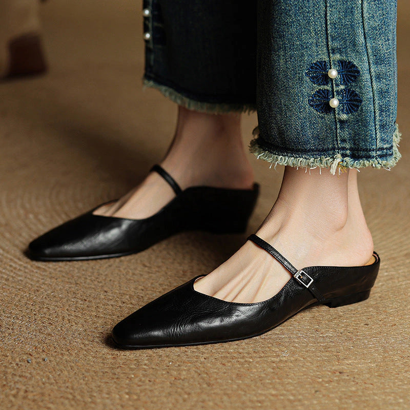 Delphine Leather Mules