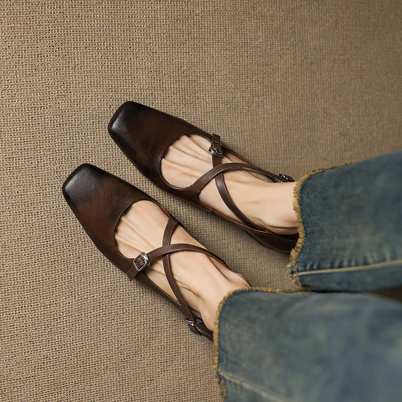 Mahaut Leather Kitten Heels