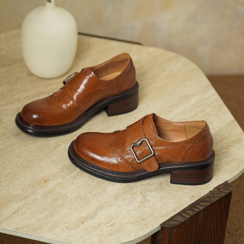 Dalia Monk-Strap Leather Brogues