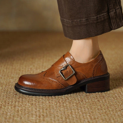 Dalia Monk-Strap Leather Brogues