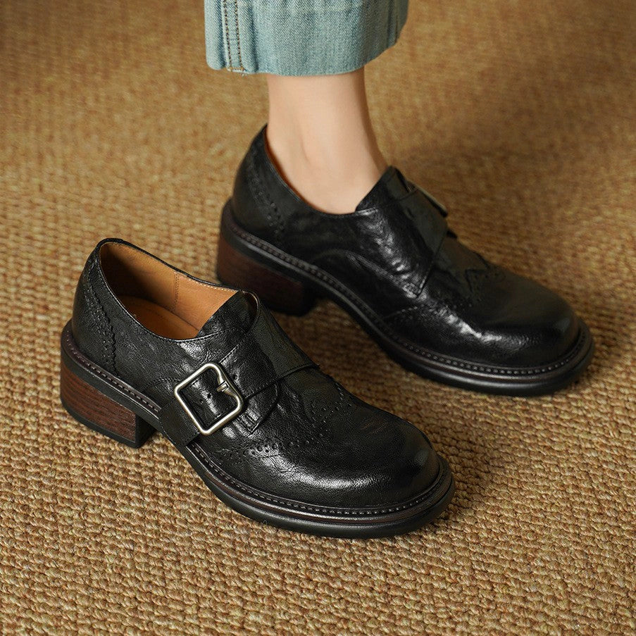 Dalia Monk-Strap Leather Brogues