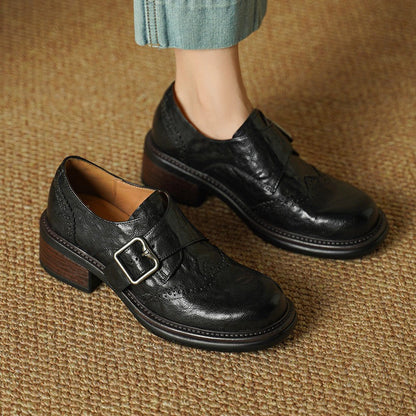 Dalia Monk-Strap Leather Brogues