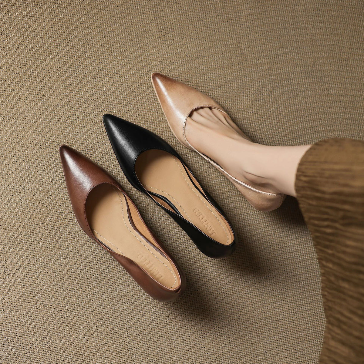 Camille Leather Kitten Heels