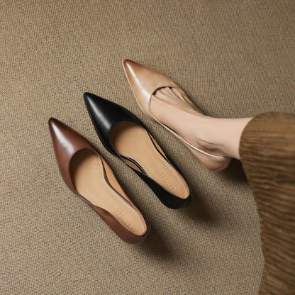 Camille Leather Kitten Heels