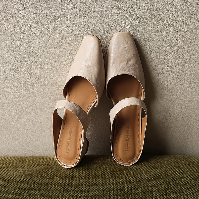 Margot Square-Toe Leather Mules