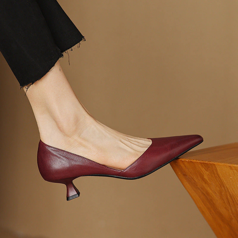 Giselle Leather Kitten Heels