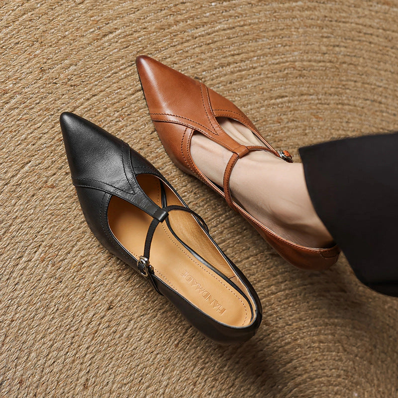 Romy Leather T-strap Pumps
