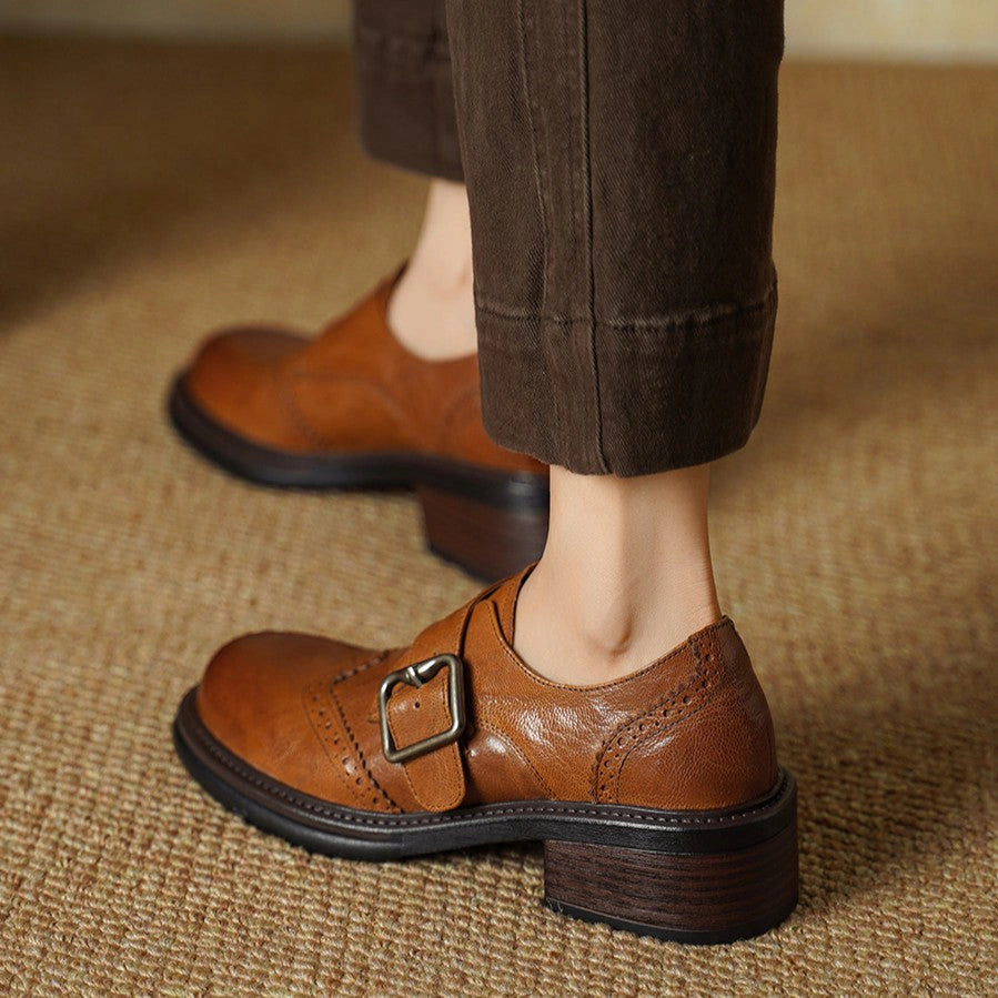 Dalia Monk-Strap Leather Brogues