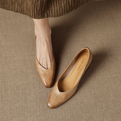 Selene Leather Square Pumps