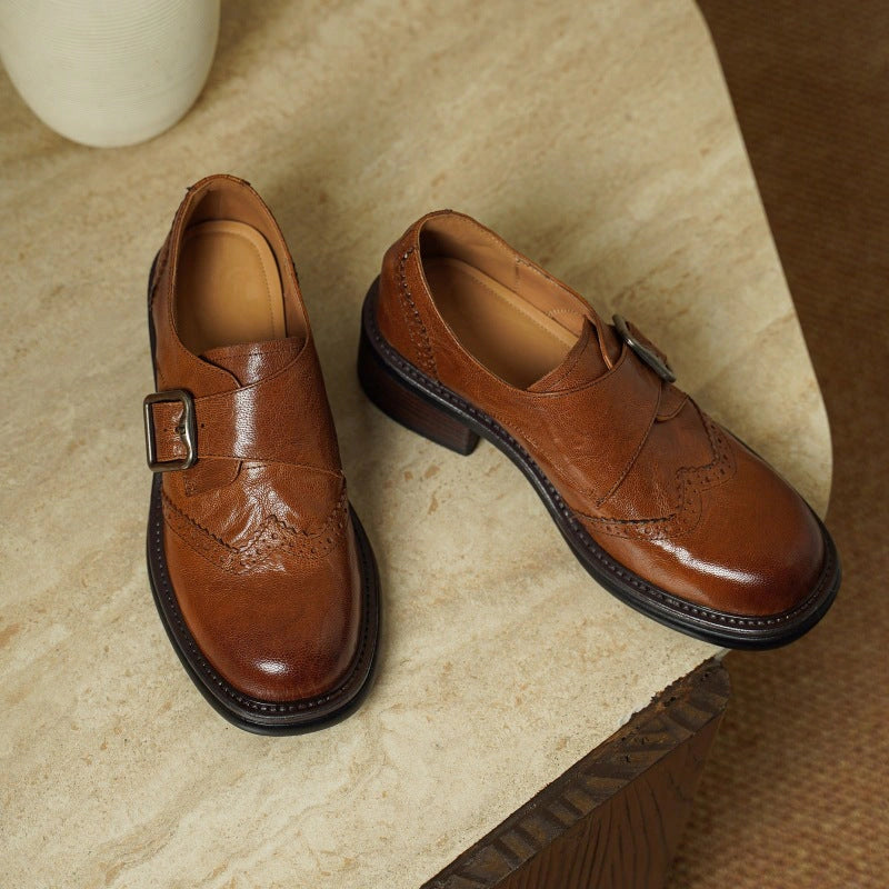 Dalia Monk-Strap Leather Brogues