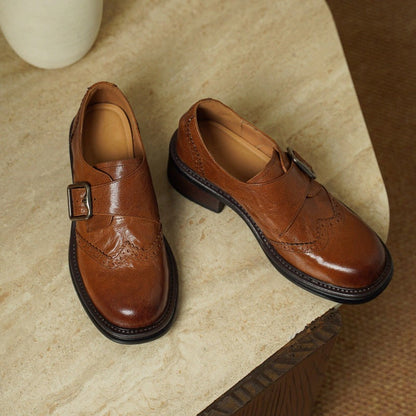 Dalia Monk-Strap Leather Brogues
