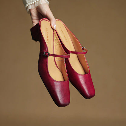 Coralie Leather Mules