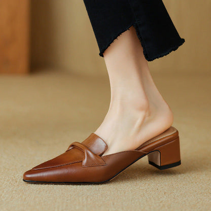 Esme Pointed Leather Mules