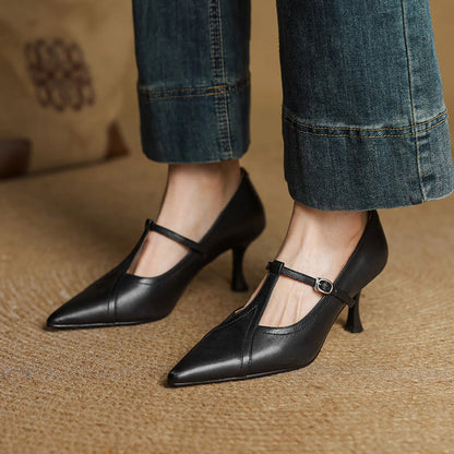 Romy Leather T-strap Pumps