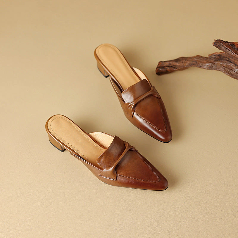 Esme Pointed Leather Mules