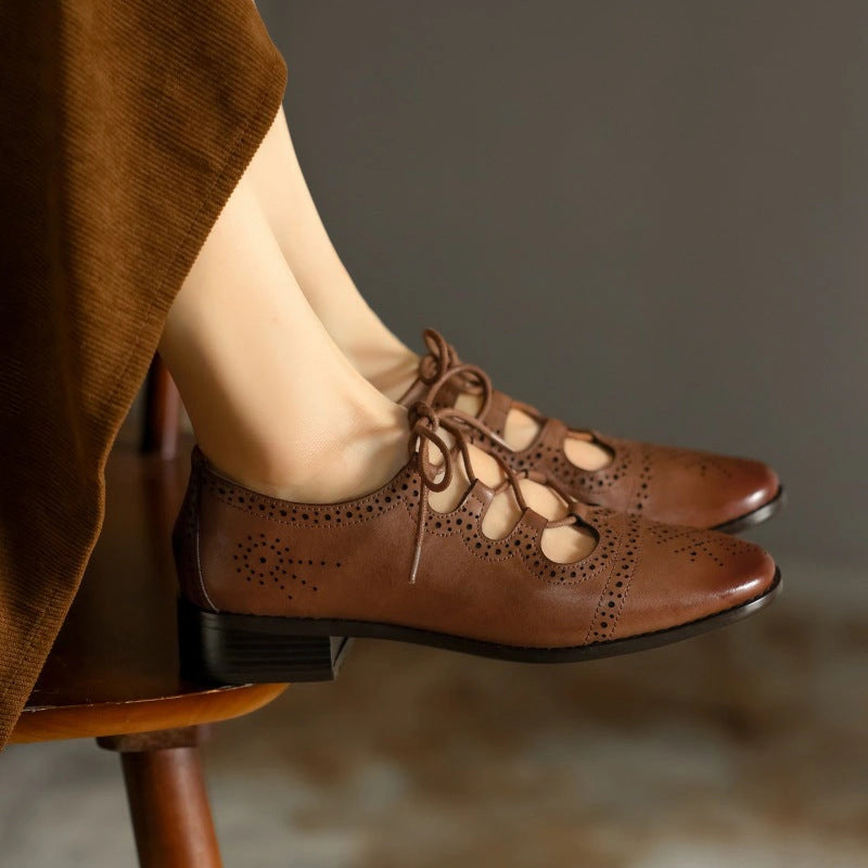 Ondine Brogue Leather Oxfords