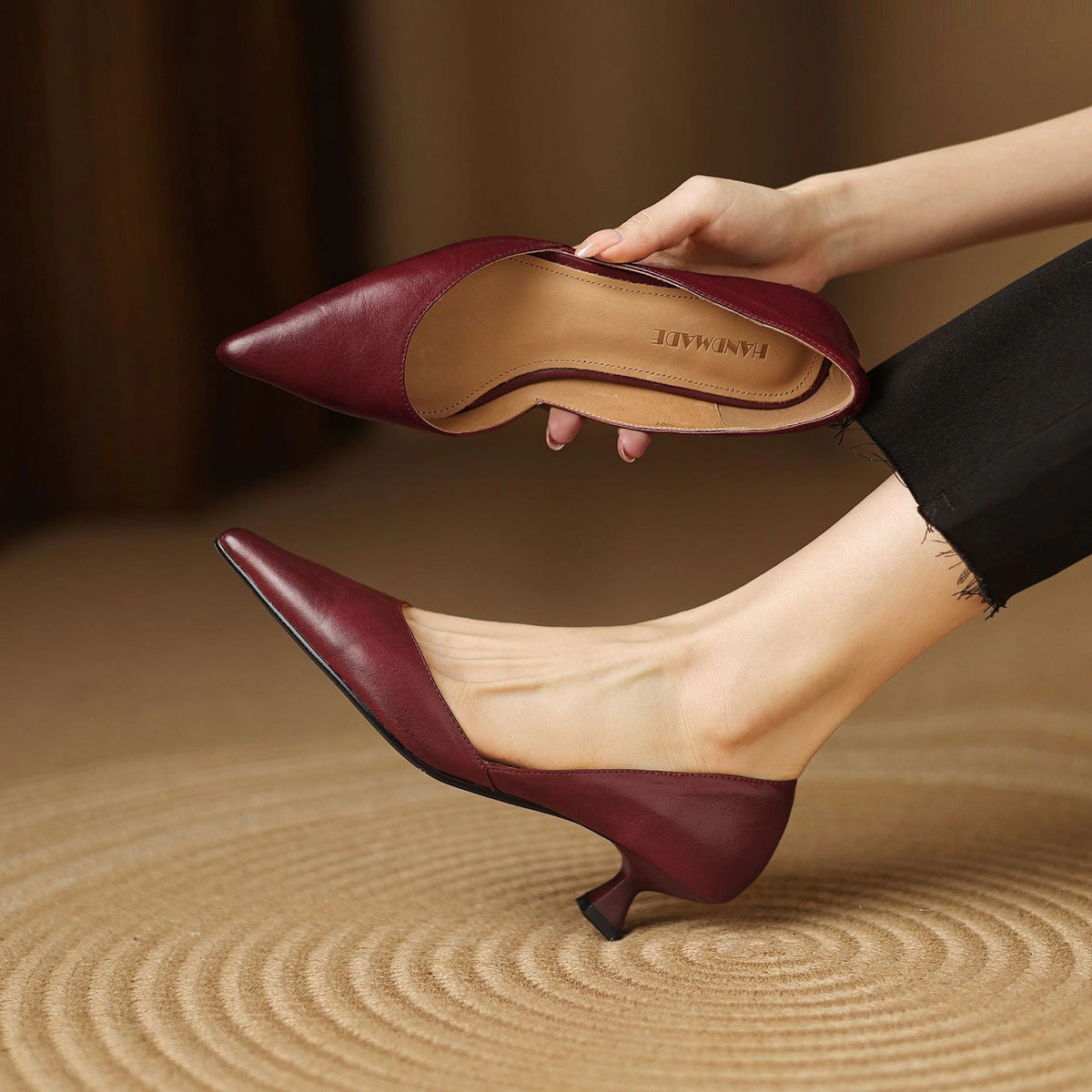 Giselle Leather Kitten Heels
