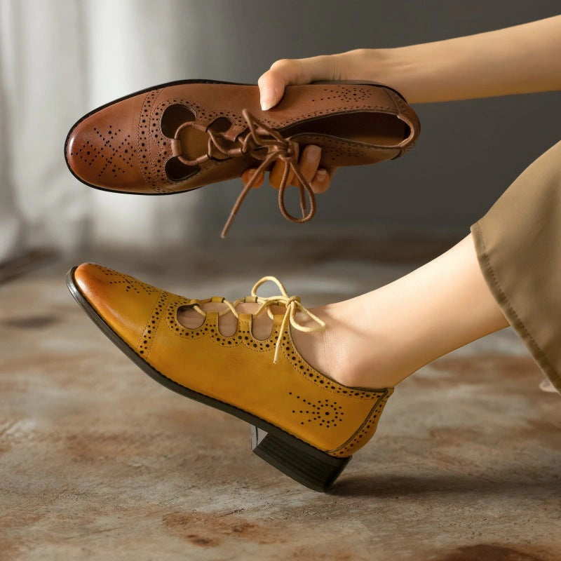 Ondine Brogue Leather Oxfords