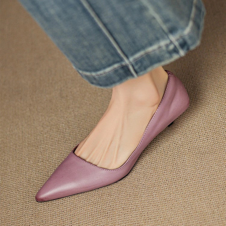 Odette Leather Kitten Heel Pumps