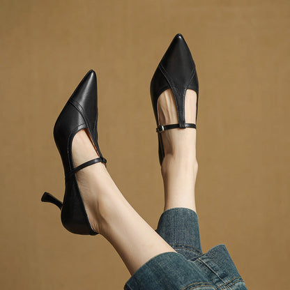 Romy Leather T-strap Pumps