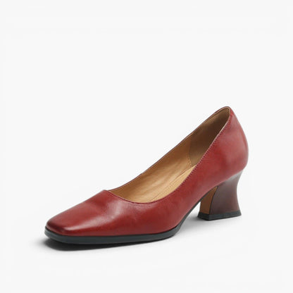 Manon Leather Square Pumps