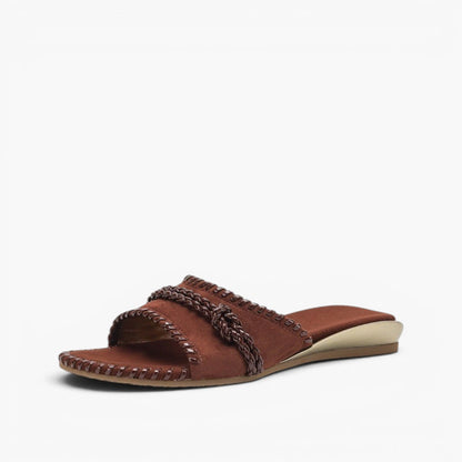 Tessa Woven Leather Slides