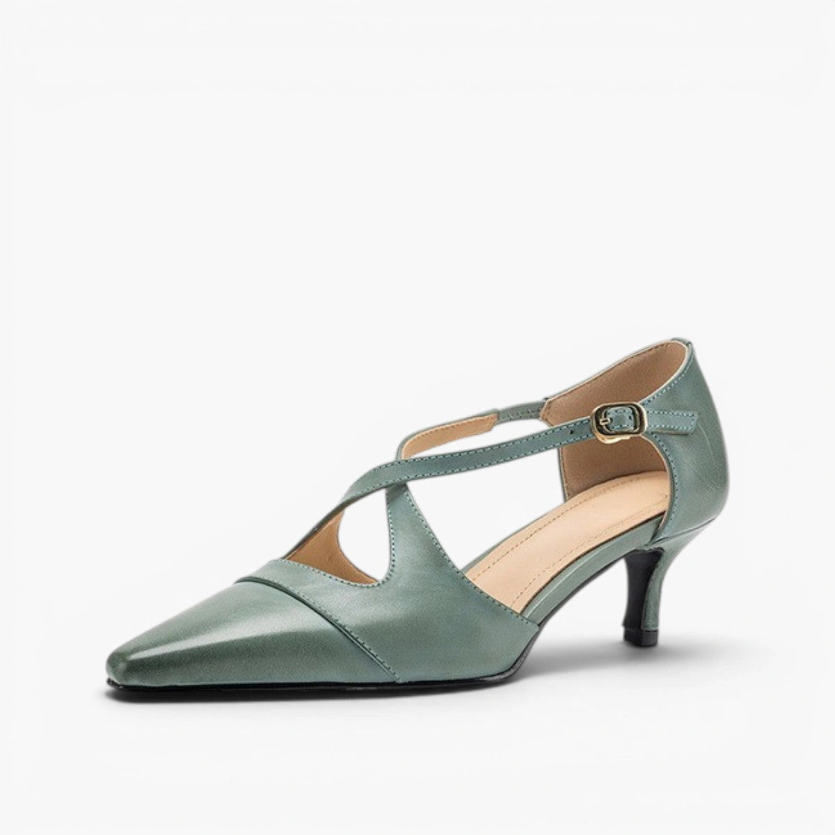 Faye Leather Mary-Jane Heels