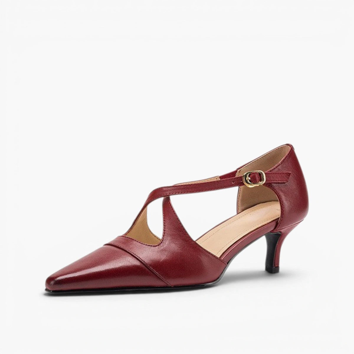 Faye Leather Mary-Jane Heels