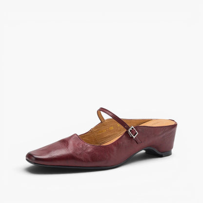 Amara Square-Toe Leather Mules