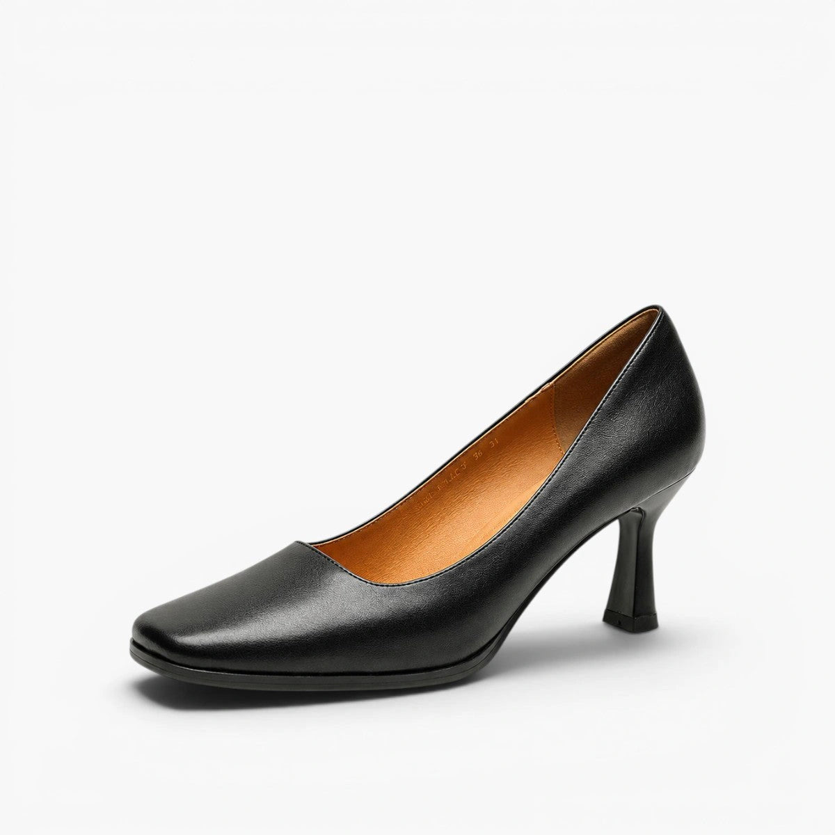 Adele Square Leather Pumps