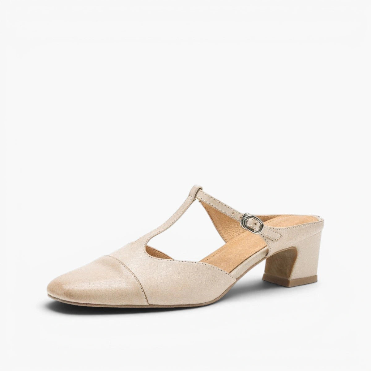 Rhea T-Bar Leather Mules