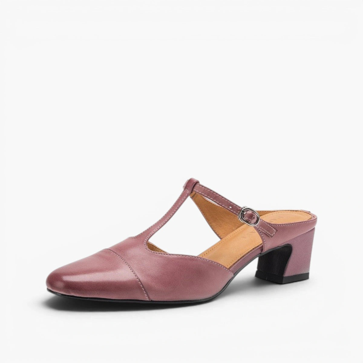 Rhea T-Bar Leather Mules