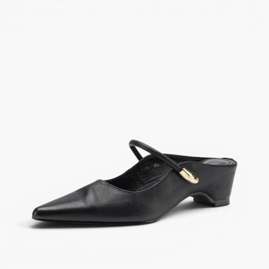 Lucie Sculpt Leather Mules