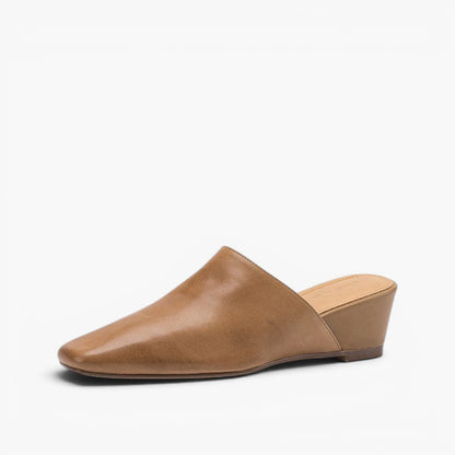 Sylvie Square-Toe Leather Mules