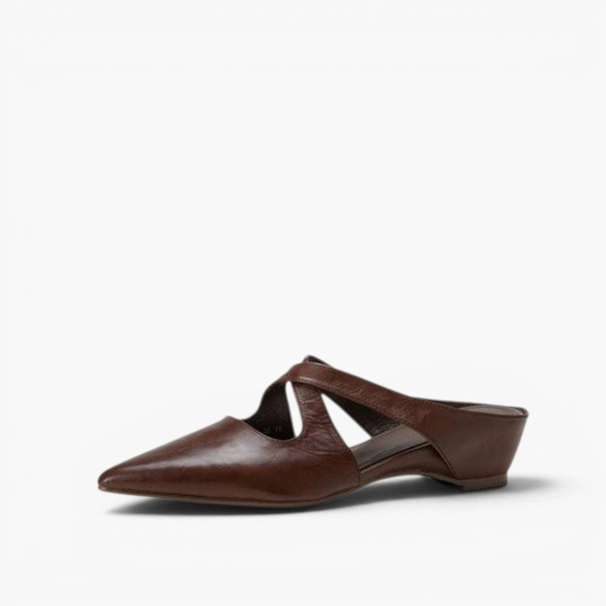 Sabine Cross-Strap Leather Mules