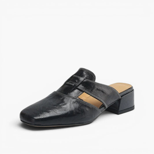 Anouk Square-Toe Leather Mules