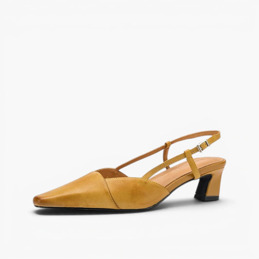 Fleur Leather Slingback Heels