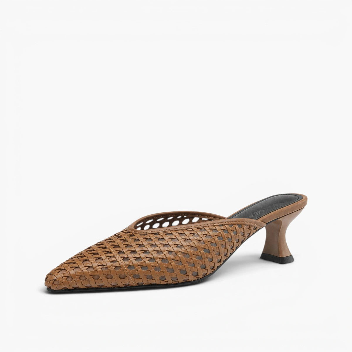 Thea Woven Leather Heel Mules