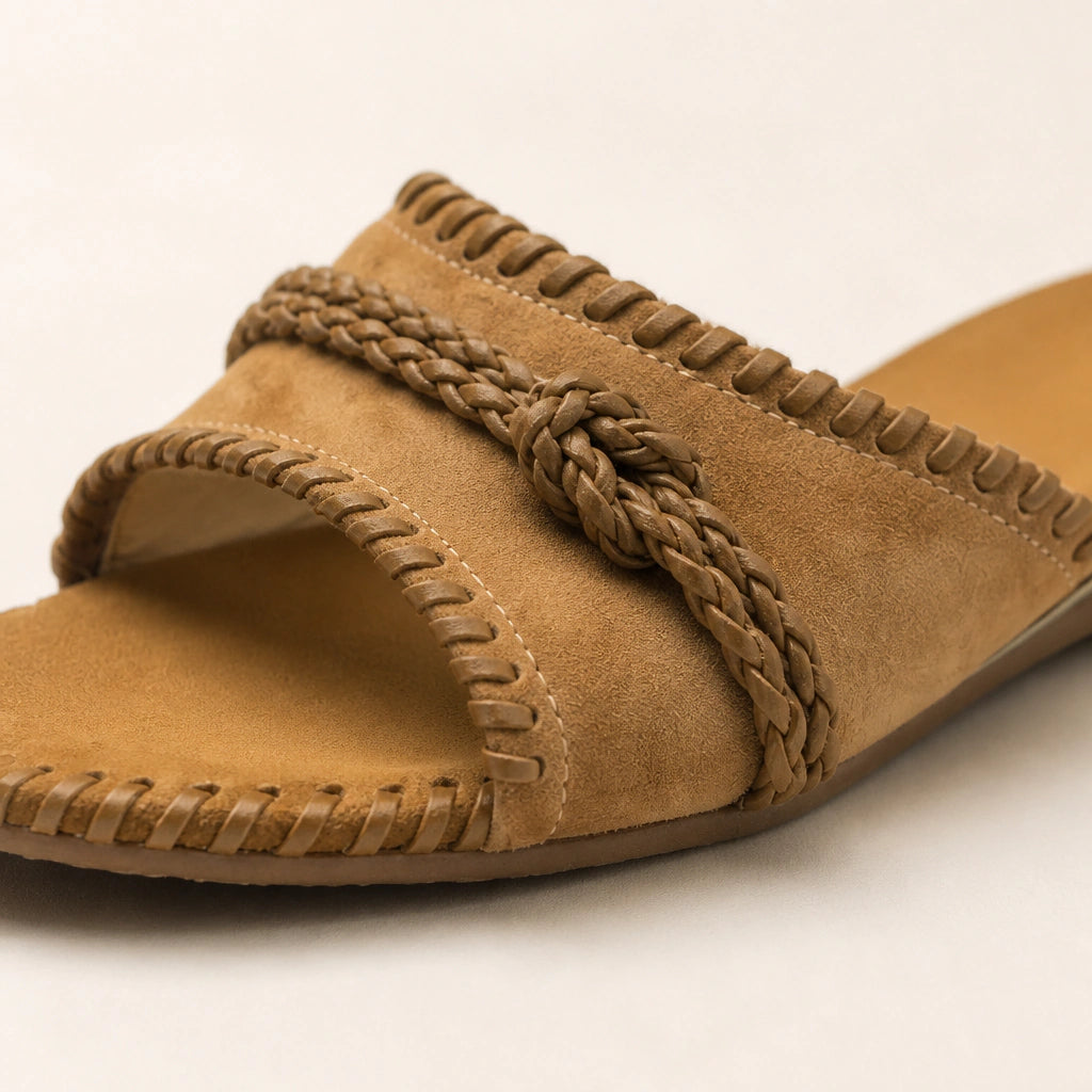 Suede with a braided strap