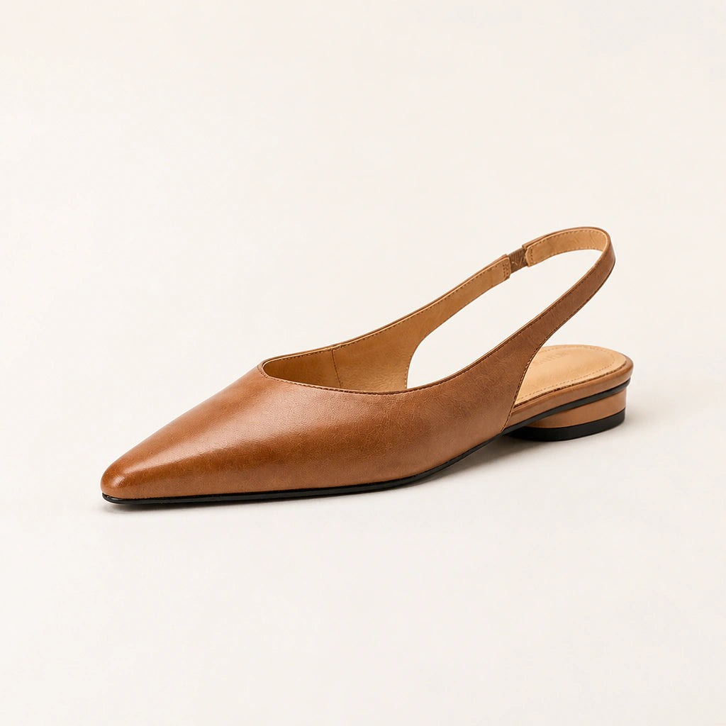 Buckled behind the heel