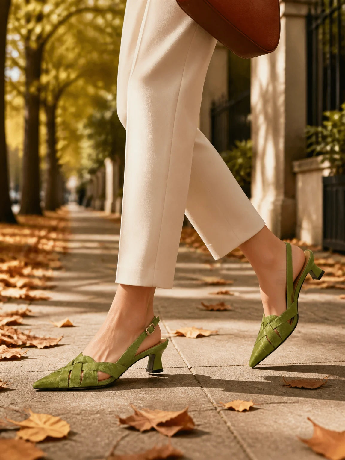 Open at the heel, polished at the front